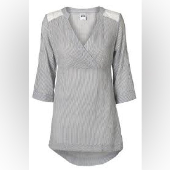 [L]Vero Moda Coral Ronia 3/4 Sleeves Tunic Mix WMN V-Neck Top - Picture 10 of 10